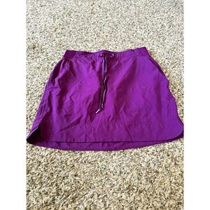 Athleta Midtown Purple Athletic Skort Built-In Shorts Drawstring Pockets size 2